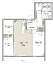 CLARITIA YOKOHAMA TAMMACHI (クラリティア横濱反町) 401 間取り図