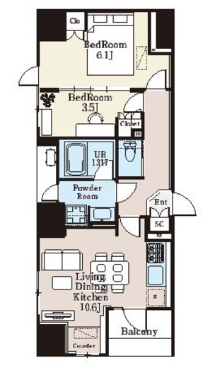 ザ・ライオンズフォーシア町屋 903 間取り図