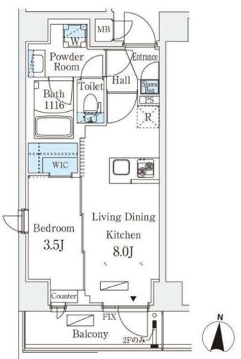 リテラス住吉 306 間取り図