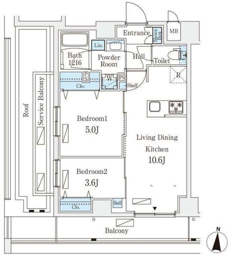 リテラス住吉 802 間取り図