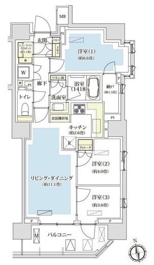 パークホームズ西荻窪アベニュー 601 間取り図