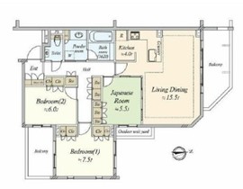 オープンレジデンシア山手101 2階 間取り図