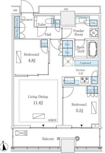 WORLD TOWER RESIDENCE 16階 間取り図