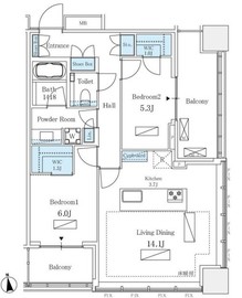 WORLD TOWER RESIDENCE 25階 間取り図