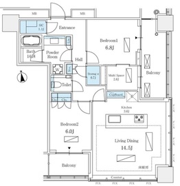 WORLD TOWER RESIDENCE 34階 間取り図