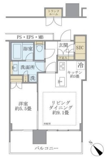 ブリリアグランデみなとみらいオーシャンフロントタワー 4階 間取り図
