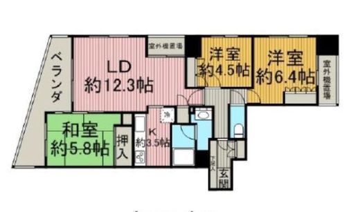 ビーズタワー橋本E棟 26階 間取り図
