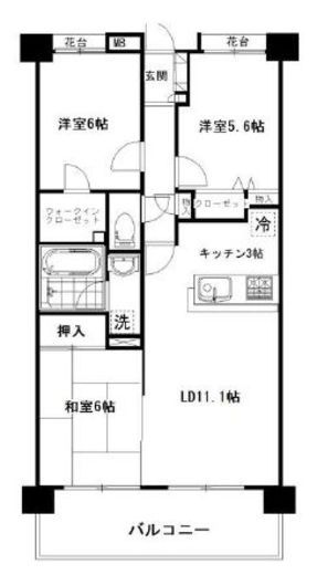 グランシティ市ヶ尾 6階 間取り図