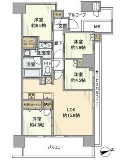 プラウドシティ日吉レジデンスⅢ 6階 間取り図