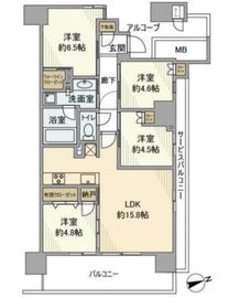 プラウドシティ日吉レジデンスⅢ 6階 間取り図