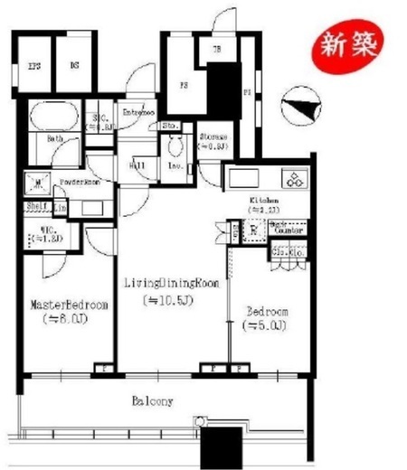 パークコート文京小石川ザ・タワー 30階 間取り図