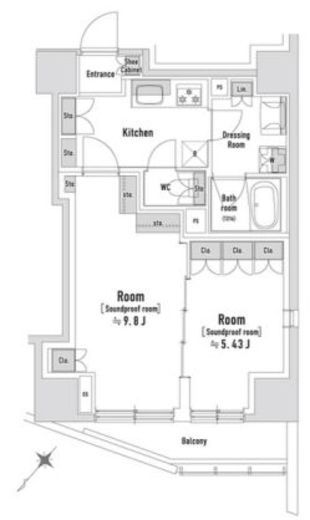 TRACK八丁堀 603 間取り図