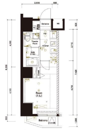 マーロ後楽園 301 間取り図