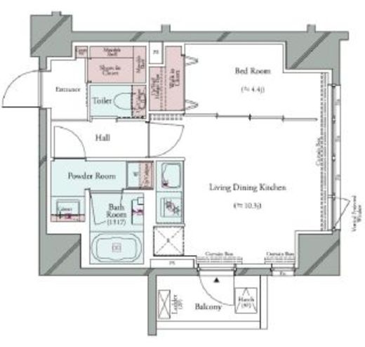 グランパセオ広尾 201 間取り図