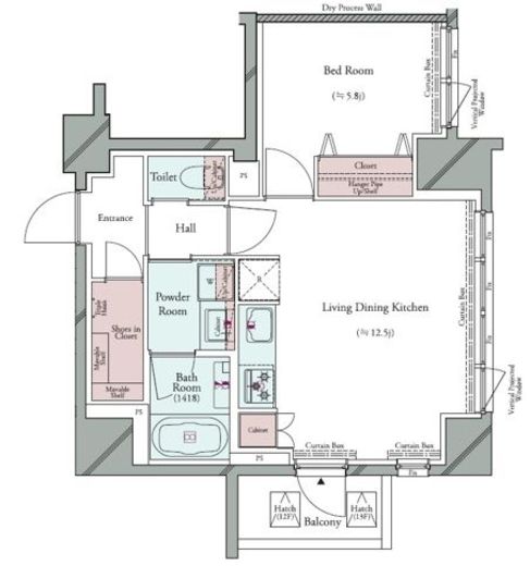 グランパセオ広尾 803 間取り図