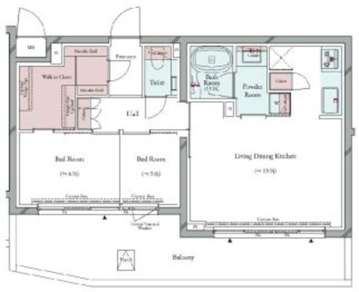 グランパセオ広尾 1301 間取り図