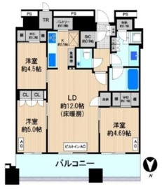 パークシティ武蔵小杉ザガーデンタワーズウエスト 53階 間取り図