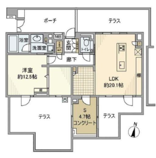 パークホームズ横濱松ヶ丘 1階 間取り図