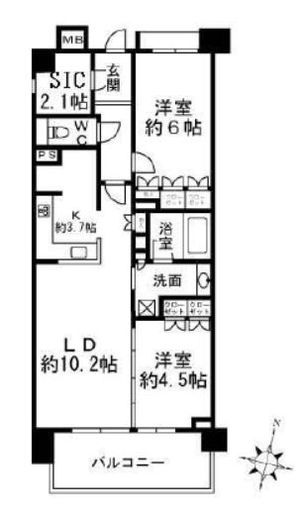 クリオ横浜杉田 5階 間取り図