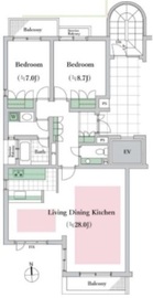 クラルテ三田 2階 間取り図