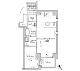 ガーデン原宿 410 間取り図