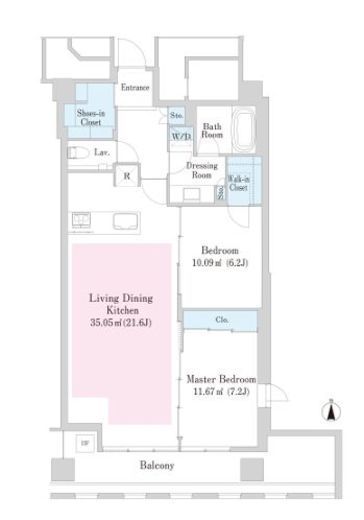 プラティーヌ芝公園 1503 間取り図