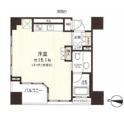 東京錦糸町シティタワー 12階 間取り図