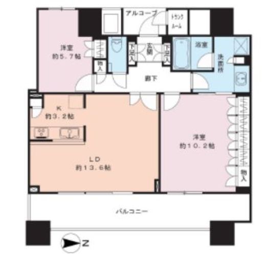 エクラスタワー武蔵小杉 38階 間取り図