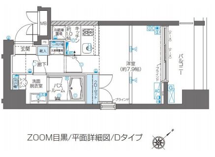 ZOOM目黒 9階 間取り図