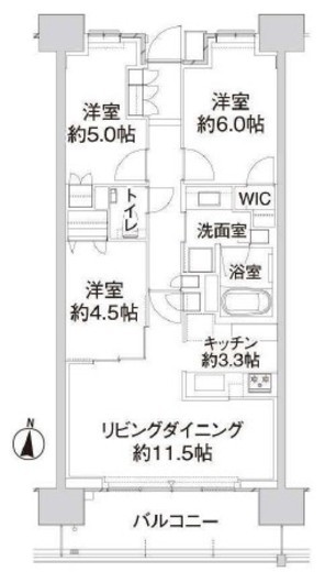 パークホームズ亀有ガーデンズコート 5階 間取り図