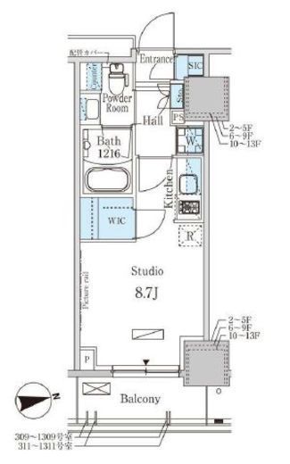 パークアクシス赤塚 311 間取り図
