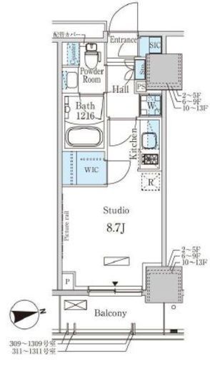 パークアクシス赤塚 909 間取り図