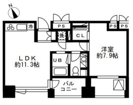 Garden I'll Yotsuya（ガーデンアイル四谷） 1101 間取り図