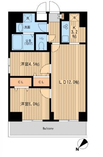 プルス上十条 806 間取り図