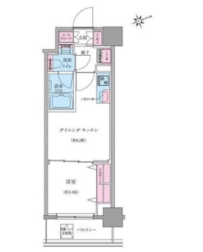 クレヴィアリグゼ世田谷松陰神社前 704 間取り図