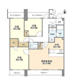 デュエット北千住クレア 8階 間取り図