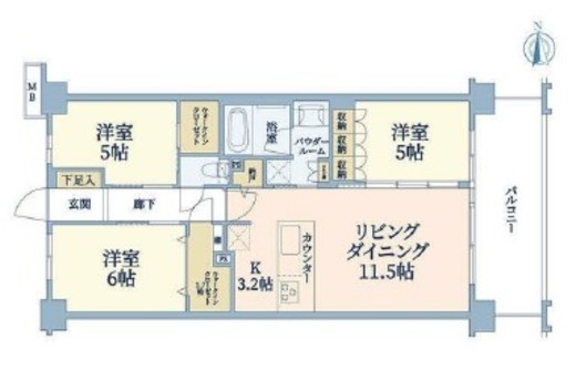 ヴェレーナシティ鎌倉深沢 6階 間取り図