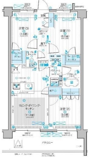 パレステージ横浜十日市場 3階 間取り図