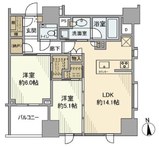 シティタワー白金 9階 間取り図