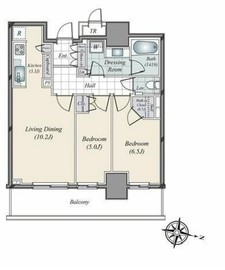 パークタワー西新宿 1510 間取り図