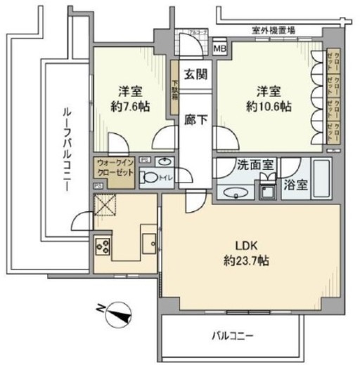 ピアース三宿 4階 間取り図