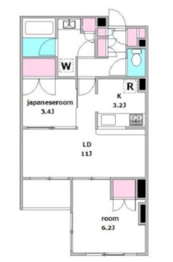 グローリオ大井町 2階 間取り図