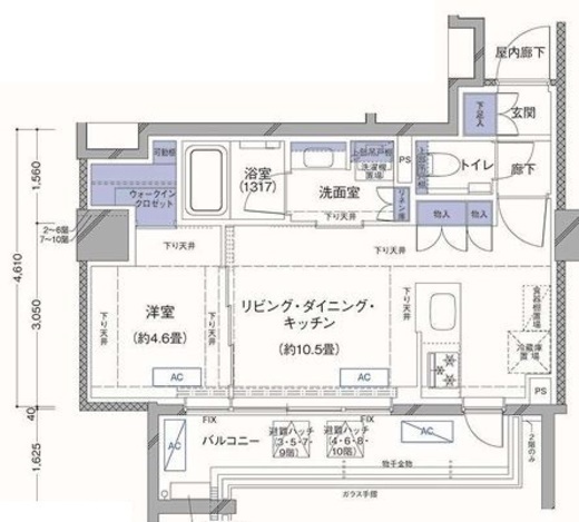 ラティエラ横濱大通り公園 206 間取り図