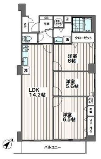ライオンズマンション池袋 3階 間取り図