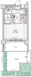 プレールドゥーク新宿御苑Ⅱ 1階 間取り図