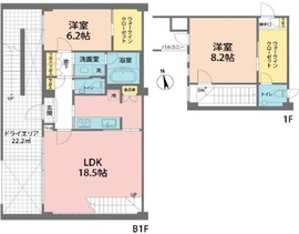 西麻布CO-HOUSE 地下1階 間取り図