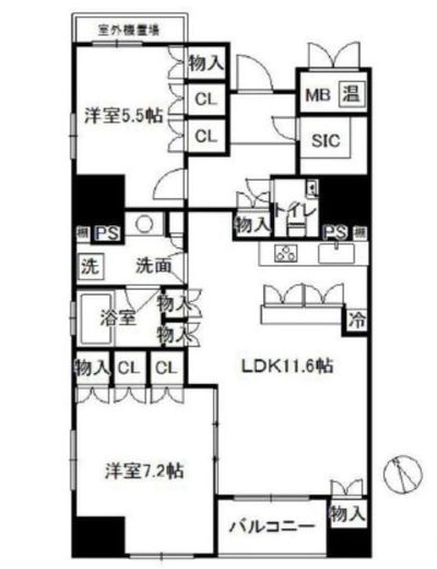 レフィール築地レジデンス 11階 間取り図