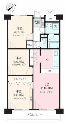 三田ナショナルコート 7階 間取り図