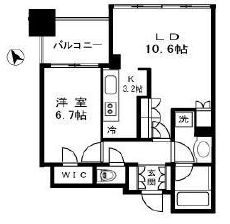 シティタワー麻布十番 13階 間取り図