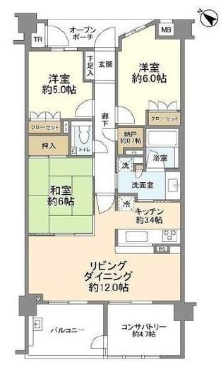 プラウド千川 4階 間取り図